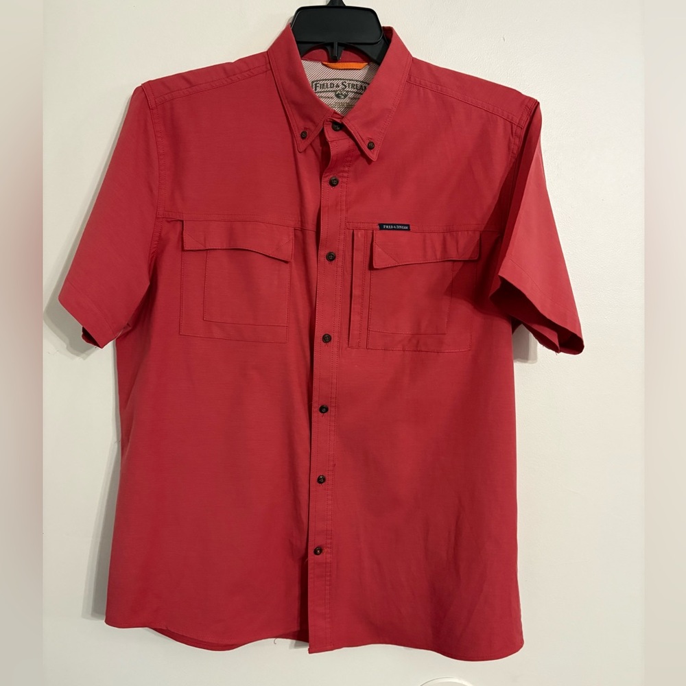 Field & Stream Men's Rust Red Short Sleeve Shirt Size Large NWOT